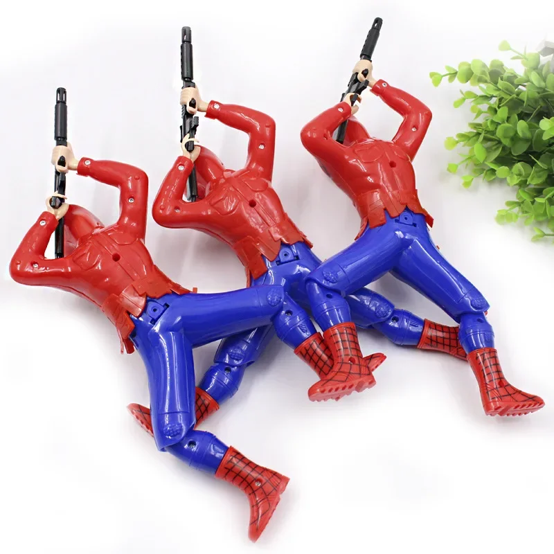 crawling spiderman toy with gun